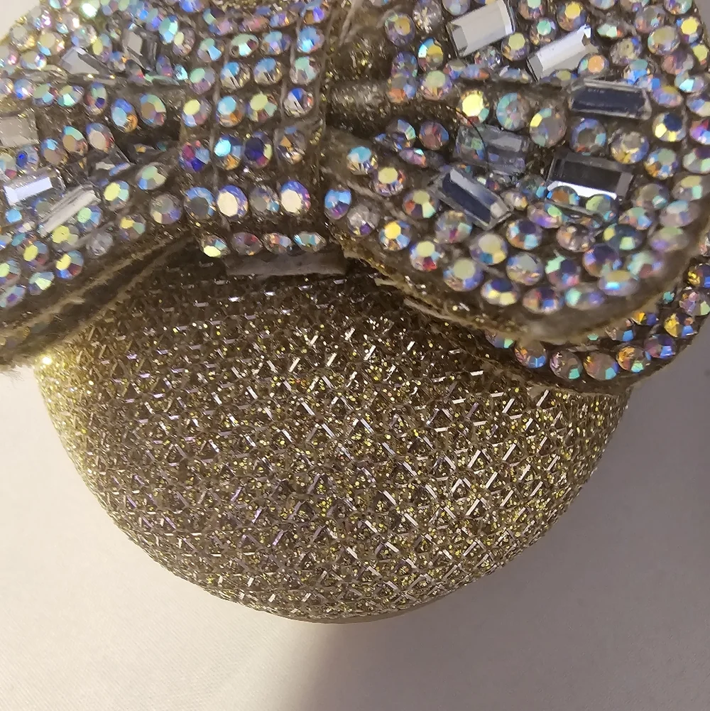 Link NEW Gold with Crystals Glitter Kids Shoes with Bow SZ 11 Toddler